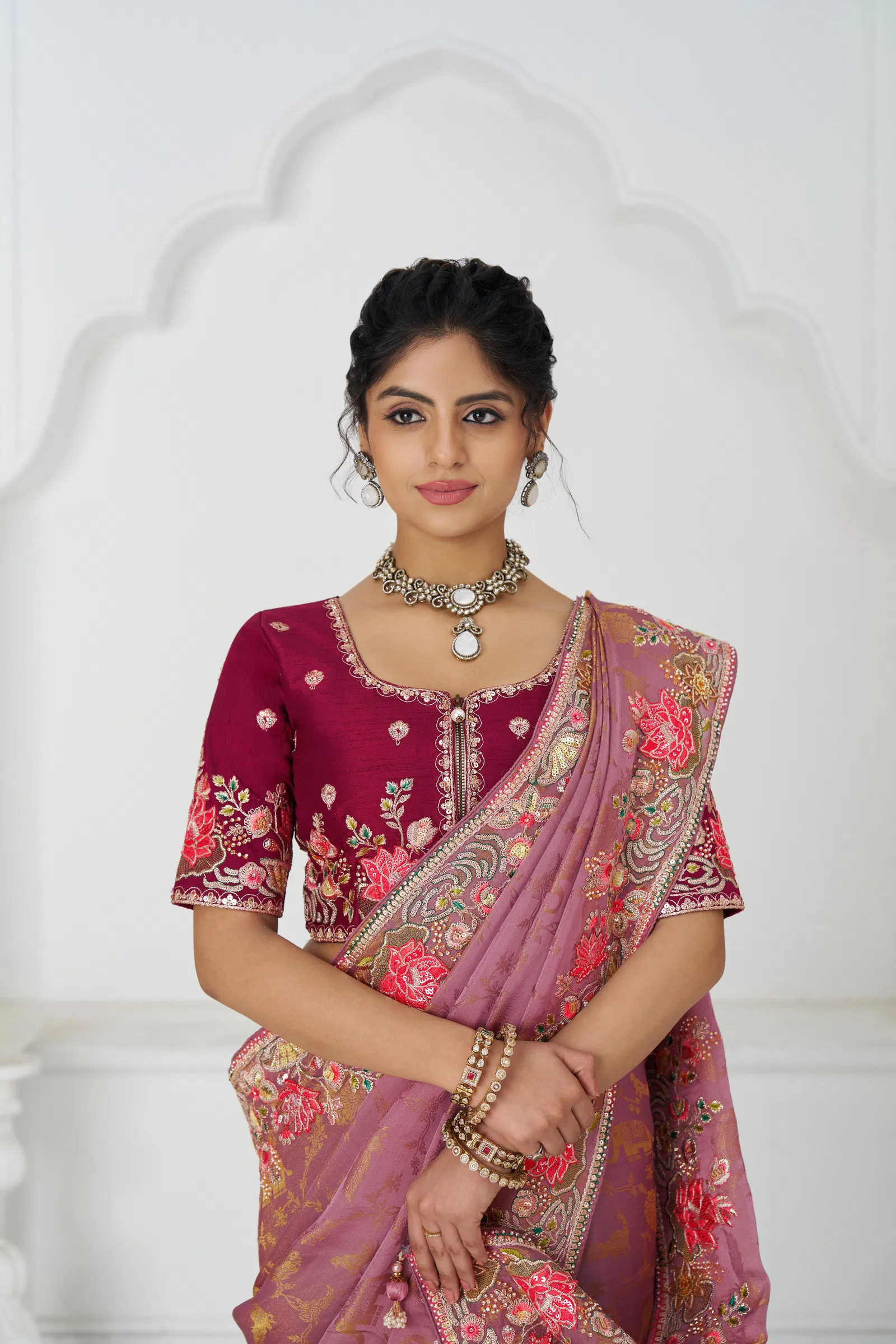 Kf 112 Pink Pure Dola Viscouse Silk Saree Wholesale Market In Surat
